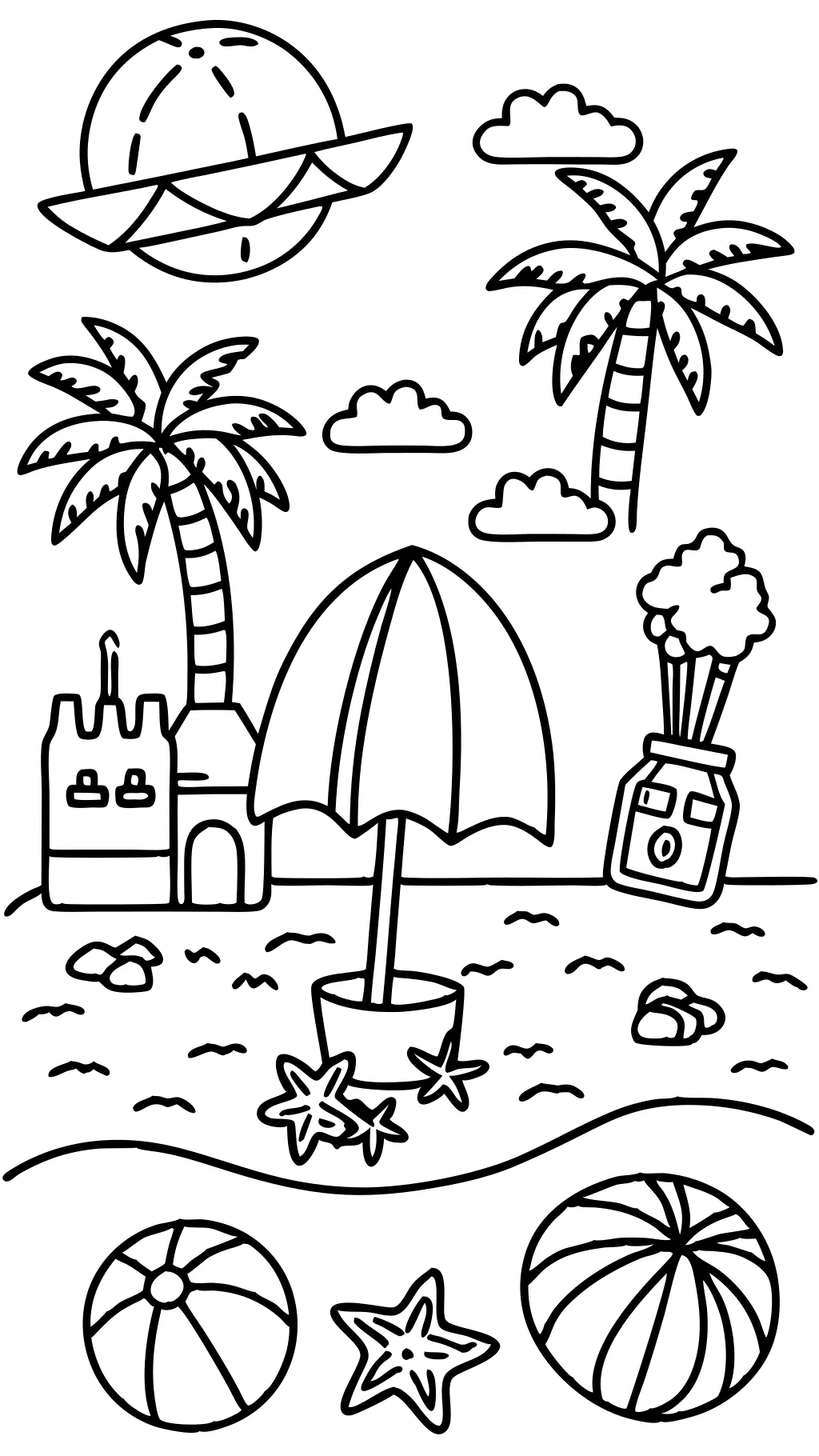 summer holiday coloring pages